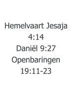 Hemelvaart Jesaja 4:14 Daniël 9:27 Openbaringen 19:11-23